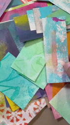 Art Journal Collage Fodder Paper Sample Pack for Collage Mixed Media - Unique Art Materials - Hand Painted